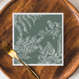 Woodland Fern Botanical Wedding Paper Napkin Servet