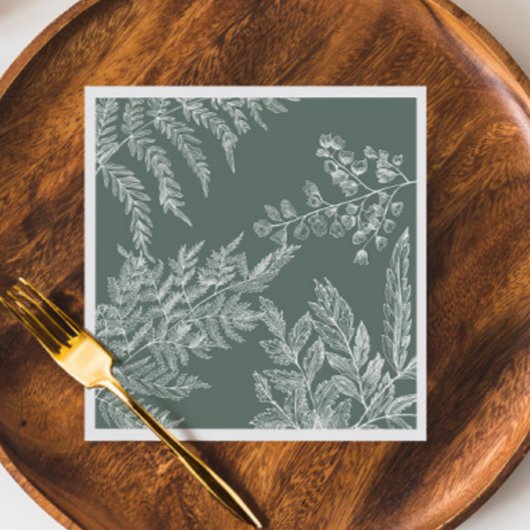 Woodland Fern Botanical Wedding Paper Napkin Servet