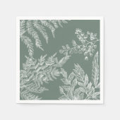Woodland Fern Botanical Wedding Paper Napkin Servet (Voorkant)