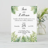 Woodland Fern bruiloft uitnodiging (Staand voorkant)