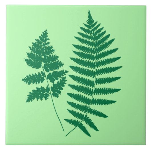 Woodland Fern, Emerald en Light Green Tegeltje (Voorkant)