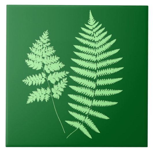 Woodland Fern, Emerald en Light Green Tegeltje (Voorkant)