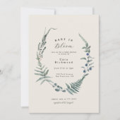 Woodland Fern Forest Berry Baby shower Kaart (Voorkant)