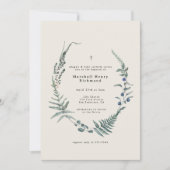 Woodland Fern Forest Berry Christening Baptism Kaart (Voorkant)