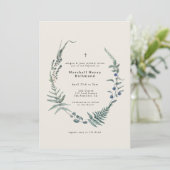 Woodland Fern Forest Berry Christening Baptism Kaart (Staand voorkant)