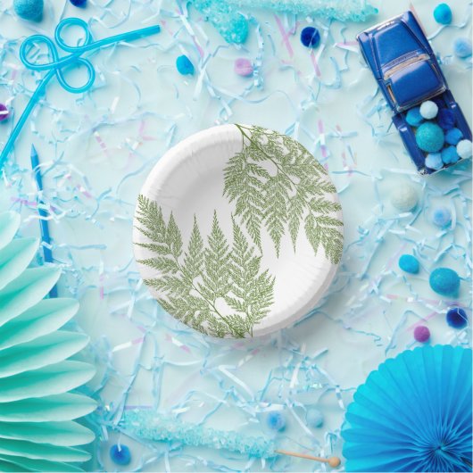 Woodland Fern Fronds Silhouette Paper Borden Papieren Kommen (Feest)