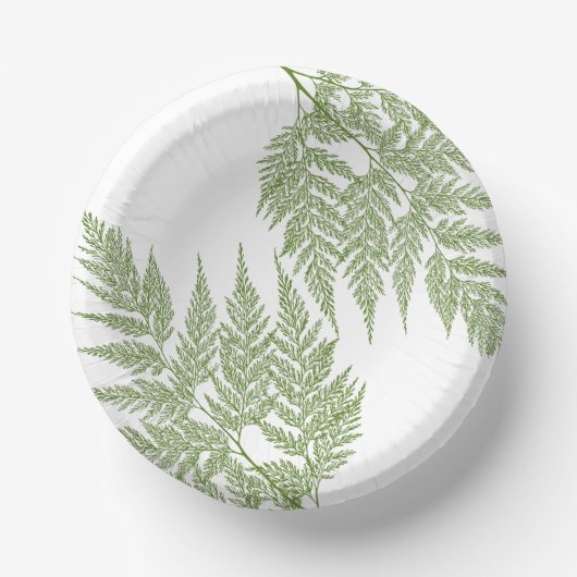 Woodland Fern Fronds Silhouette Paper Borden Papieren Kommen (Voorkant)