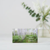 Woodland Fern Green Forest Birch Trees Holistic Visitekaartje (Staand voorkant)