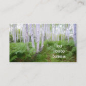 Woodland Fern Green Forest Birch Trees Holistic Visitekaartje (Voorkant)