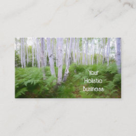Woodland Fern Green Forest Birch Trees Holistic Visitekaartje