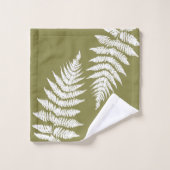 Woodland Fern Leaf aangepaste achtergrond kleuren Bad Handdoek (Wasdoekje)