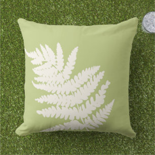 Woodland Fern Leaf aangepaste achtergrond kleuren Buitenkussen