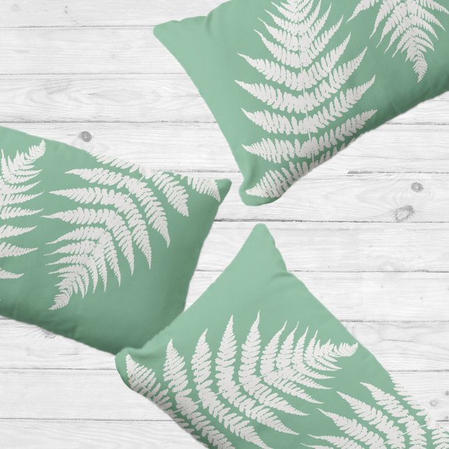 Woodland Fern Leaf aangepaste achtergrond kleuren Buitenkussen (Creator heeft geüpload)