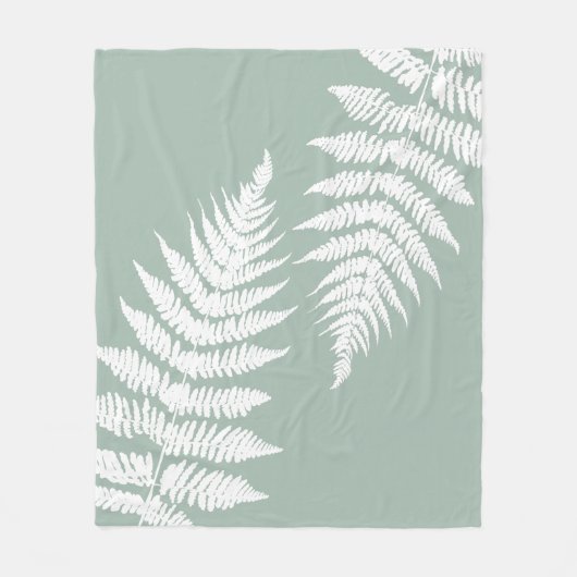 Woodland Fern Leaf aangepaste achtergrond kleuren Fleece Deken (Voorkant)
