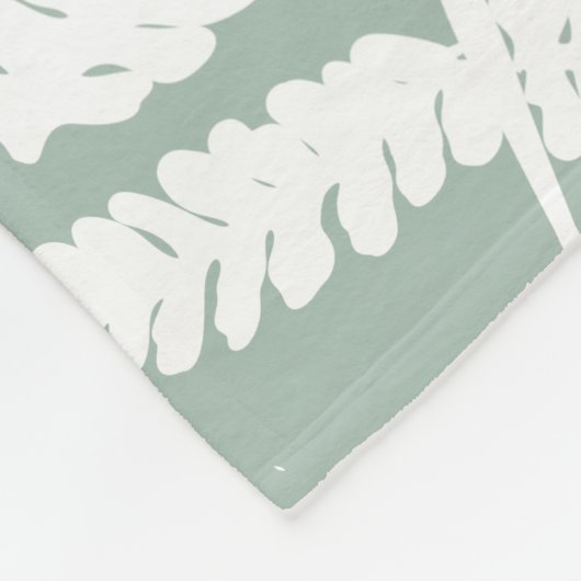 Woodland Fern Leaf aangepaste achtergrond kleuren Fleece Deken (Hoek)