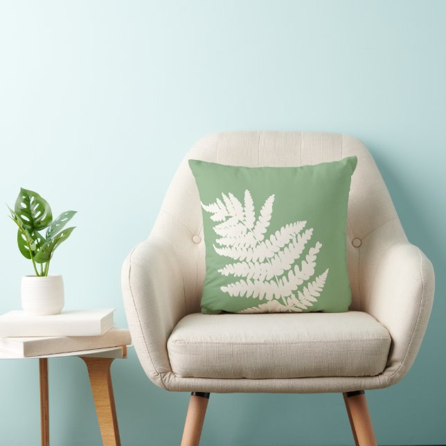 Woodland Fern Leaf aangepaste achtergrond kleuren Kussen (Stoel)