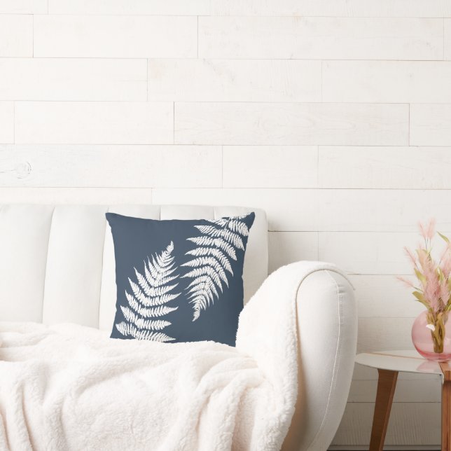 Woodland Fern Leaf aangepaste achtergrond kleuren Kussen (Bank)