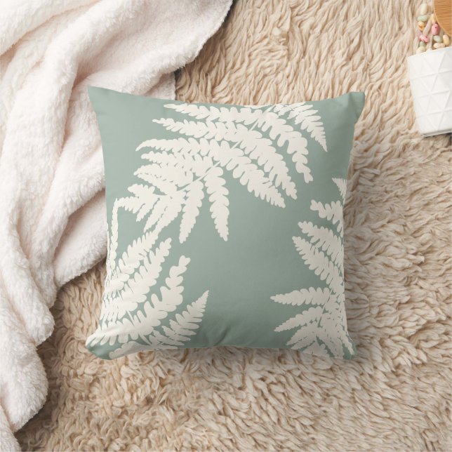 Woodland Fern Leaf aangepaste achtergrond kleuren Kussen (Deken)