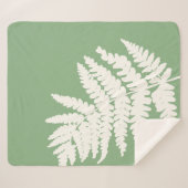 Woodland Fern Leaf aangepaste achtergrond kleuren Sherpa Deken (Voorkant (horizontaal))