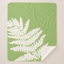 Woodland Fern Leaf aangepaste achtergrond kleuren Sherpa Deken