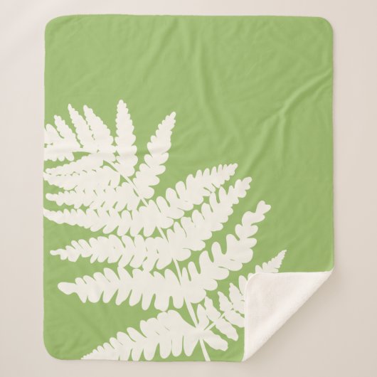 Woodland Fern Leaf aangepaste achtergrond kleuren Sherpa Deken (Voorkant)