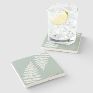 Woodland Fern Leaf aangepaste achtergrond kleuren Stenen Onderzetter