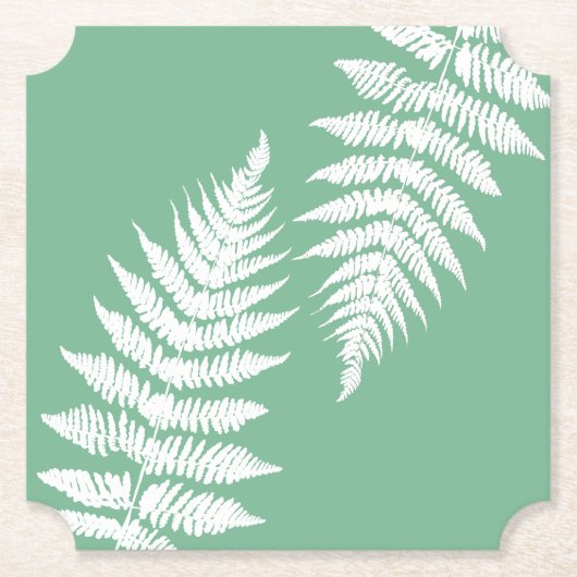Woodland Fern Leaf Custom Background Colors  Kartonnen Onderzetters (Voorkant)
