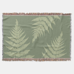 Woodland Fern Leves Aangepaste Achtergrond Kleuren Deken