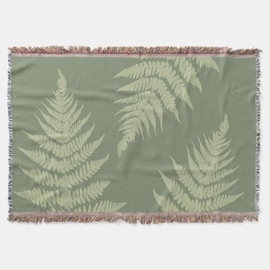 Woodland Fern Leves Aangepaste Achtergrond Kleuren Deken (Voorkant)