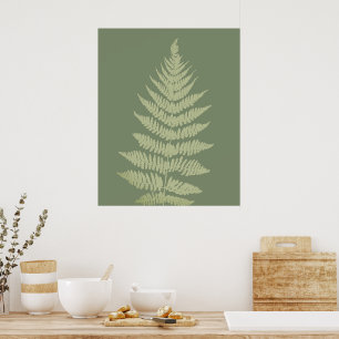 Woodland Fern Leves Aangepaste Achtergrond Kleuren Poster