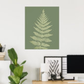 Woodland Fern Leves Aangepaste Achtergrond Kleuren Poster (Thuiskantoor)
