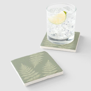 Woodland Fern Leves Aangepaste Achtergrond Kleuren Stenen Onderzetter
