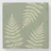 Woodland Fern Leves Aangepaste Achtergrond Kleuren Stenen Onderzetter (Voorkant)