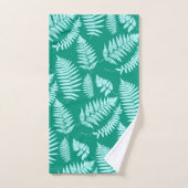 Woodland Fern Pattern, Aqua en Turquoise Bad Handdoek (Handdoek)