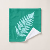 Woodland Fern Pattern, Aqua en Turquoise Bad Handdoek (Wasdoekje)