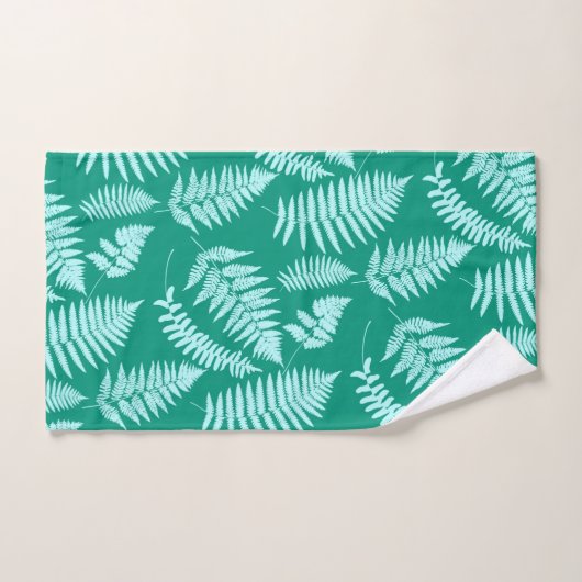 Woodland Fern Pattern, Aqua en Turquoise Bad Handdoek (Handdoek)