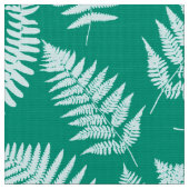 Woodland Fern Pattern, Aqua en Turquoise Stof (Close Up)