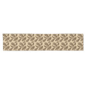 Woodland Fern Pattern, Beige and Dark Brown Korte Tafelloper (Horizontaal)
