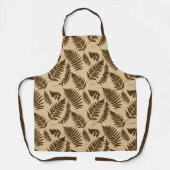 Woodland Fern Pattern, Beige and Dark Brown Schort (Voorkant)