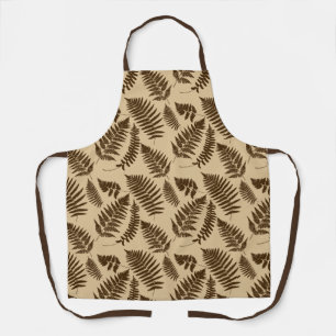 Woodland Fern Pattern, Beige and Dark Brown Schort