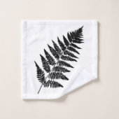 Woodland Fern Pattern, Black and White Bad Handdoek (Wasdoekje)