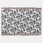 Woodland Fern Pattern, Black and White Deken (Voorkant)