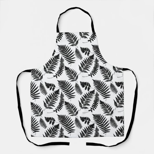 Woodland Fern Pattern, Black and White Schort (Voorkant)