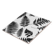 Woodland Fern Pattern, Black and White  Tegeltje (Zijkant)