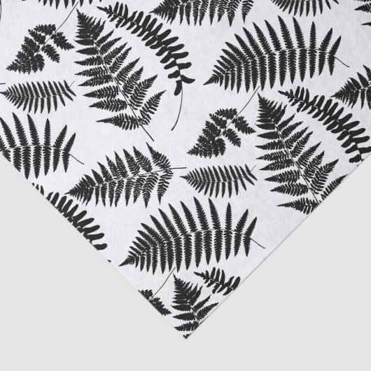 Woodland Fern Pattern, Black and White Tissuepapier (Detail)