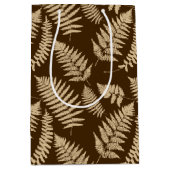 Woodland Fern Pattern, Brown and Beige Medium Cadeauzakje (Voorkant)