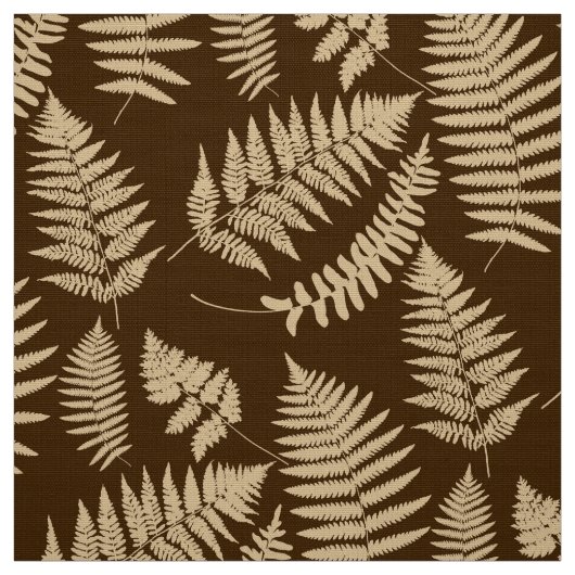 Woodland Fern Pattern, Brown and Beige Stof (Swatch)