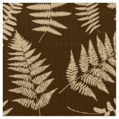 Woodland Fern Pattern, Brown and Beige Stof (Close Up)