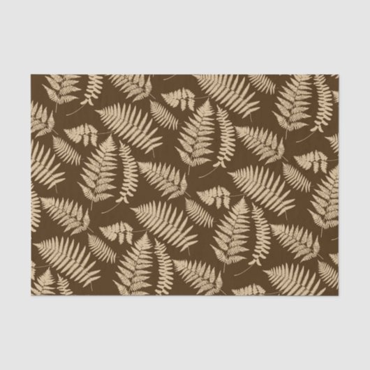 Woodland Fern Pattern, Brown and Beige Tissuepapier (Voorkant)