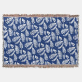 Woodland Fern Pattern, Cobalt Blue en White Deken (Voorkant)